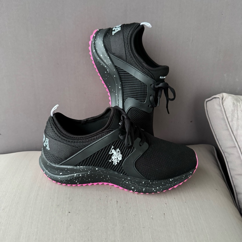U.S. Polo Assn. Women's Black and Pink Athletic Shoes